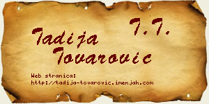 Tadija Tovarović vizit kartica